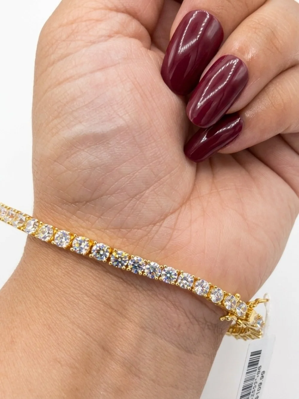 Gold Tennis Bracelet with Clear Stones - Women Jewelry